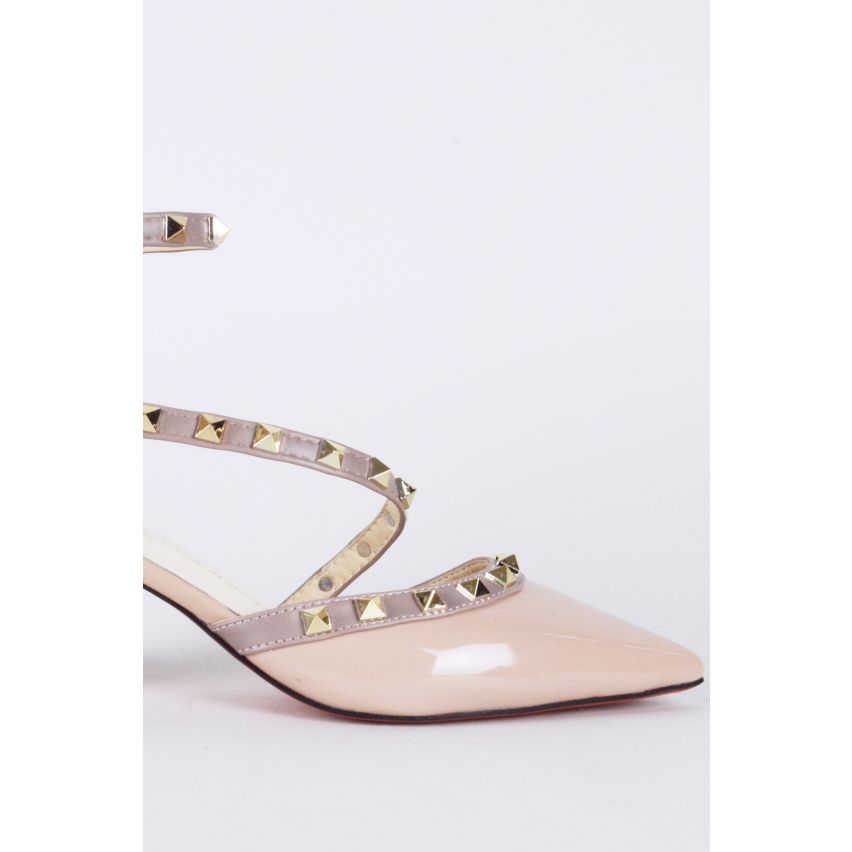 Lovemystyle nackt rosa Kitten Heels mit Nieten