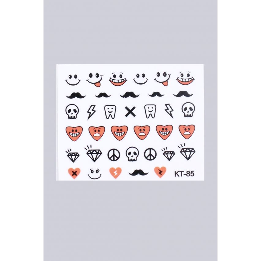 Lovemystyle Transfer Nail Tattoos With Hearts and Moustaches