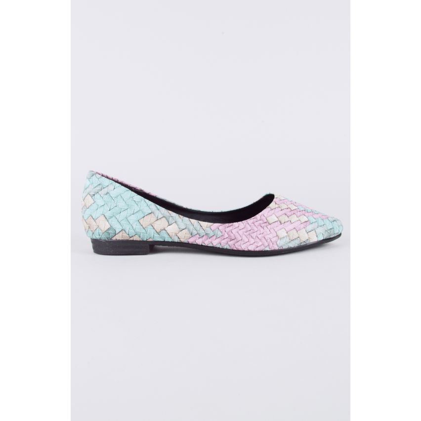 Lovemystyle Pastell Ballerina Pumps mit weben Textur