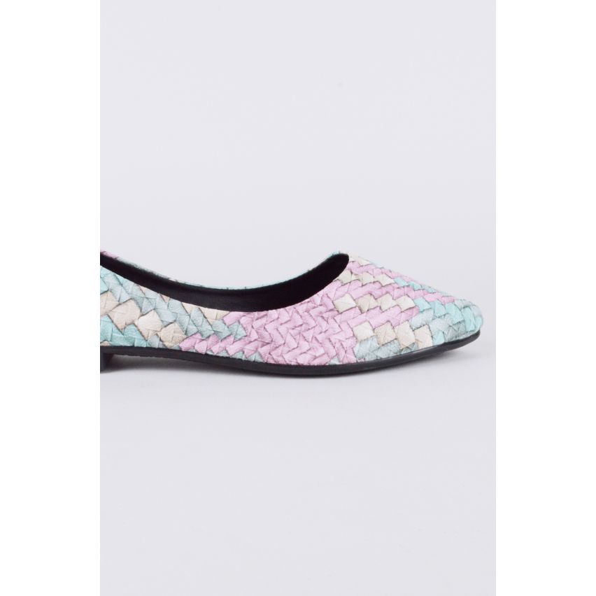 Lovemystyle Pastell Ballerina Pumps mit weben Textur