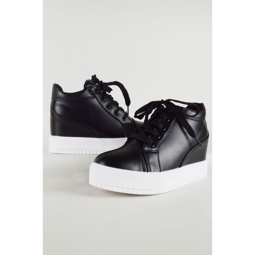 Lovemystyle High Top Black Trainer With White Sole