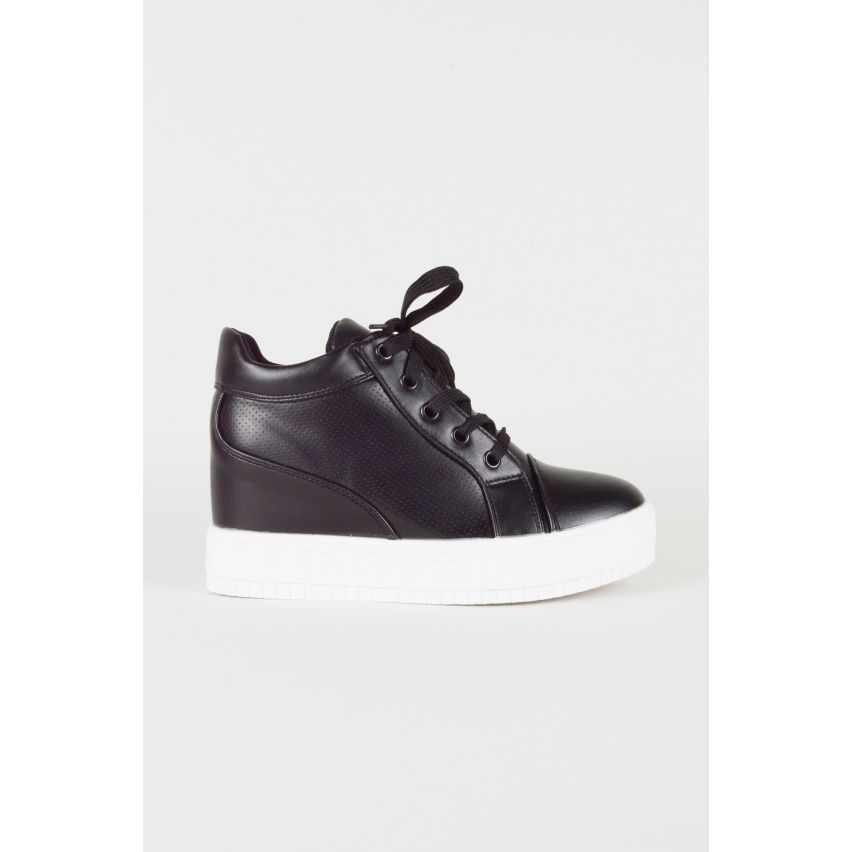 Lovemystyle High Top Black Trainer With White Sole