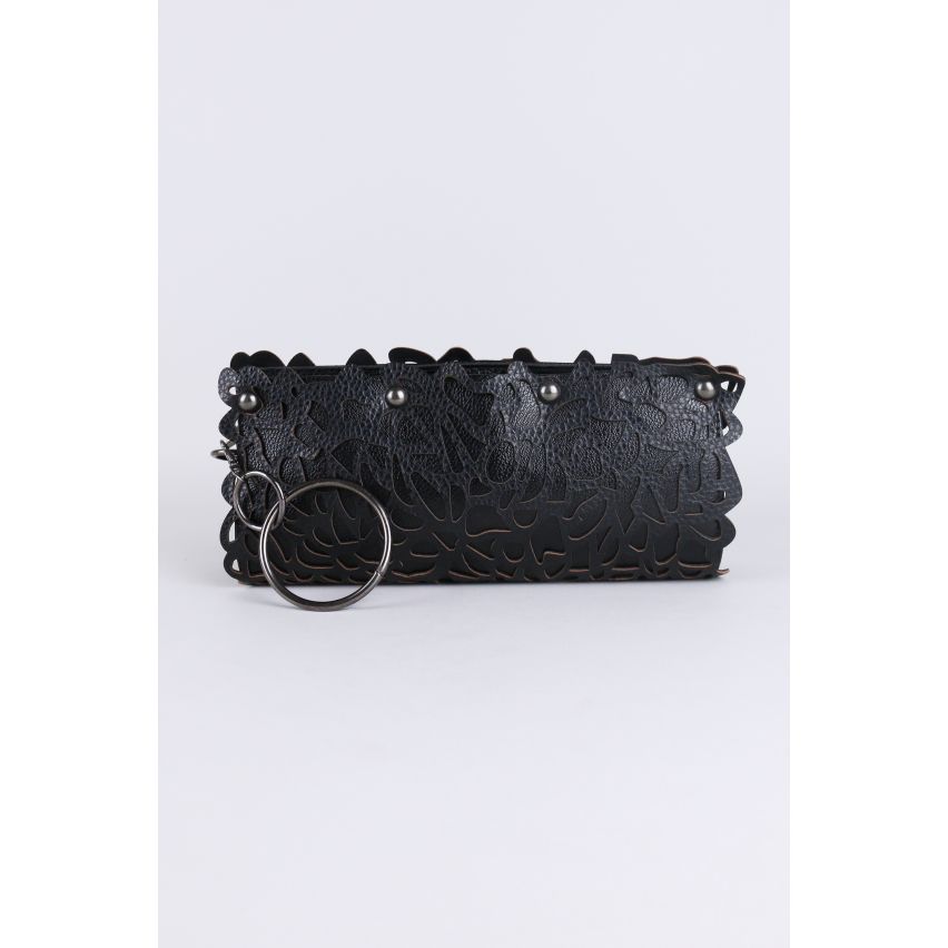 Lovemystyle Black Handbag With Lasercut Design