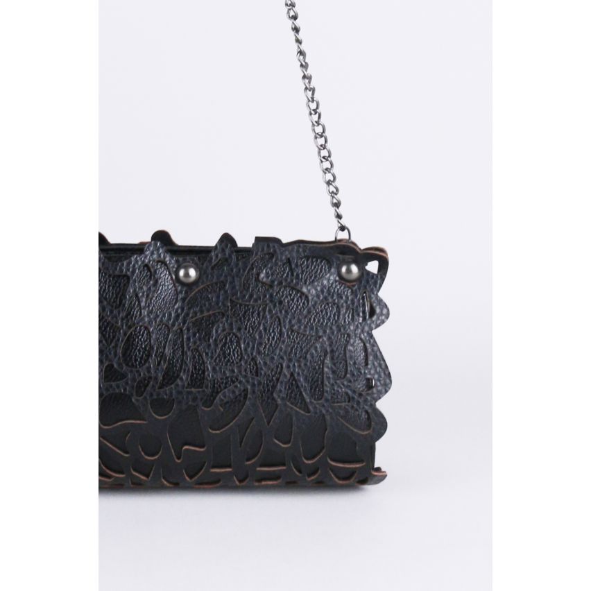 Lovemystyle Black Handbag With Lasercut Design