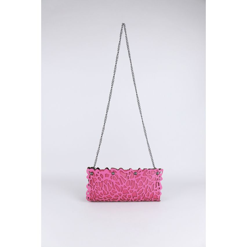 Lovemystyle rosa lasergeschnittenes Clutch-Tasche mit abnehmbare Kette