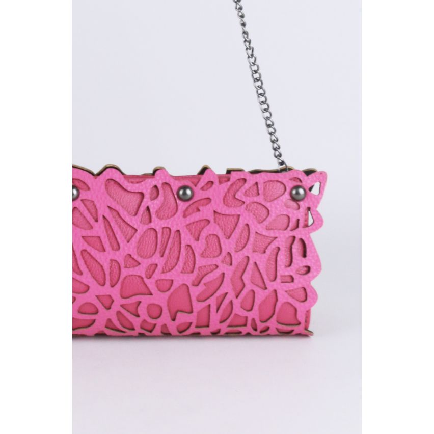 Lovemystyle rosa lasergeschnittenes Clutch-Tasche mit abnehmbare Kette