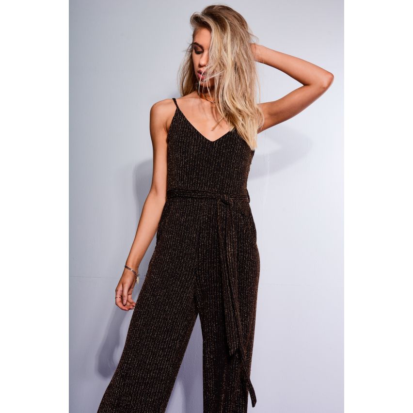 Wyldr laaide been metalen Jumpsuit met stropdas riem