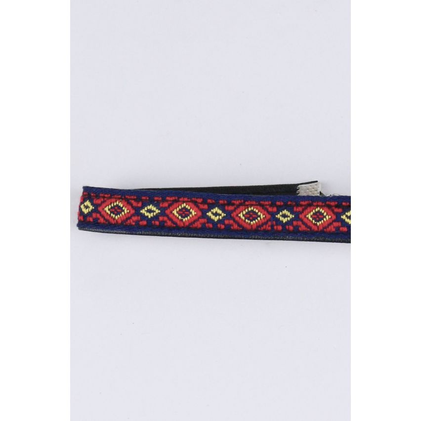 Lovemystyle Faux Leder Halsband mit Aztec Stil Naht