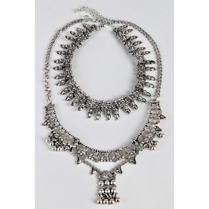 Lovemystyle déclaration argent Collier Tribal Design en couches