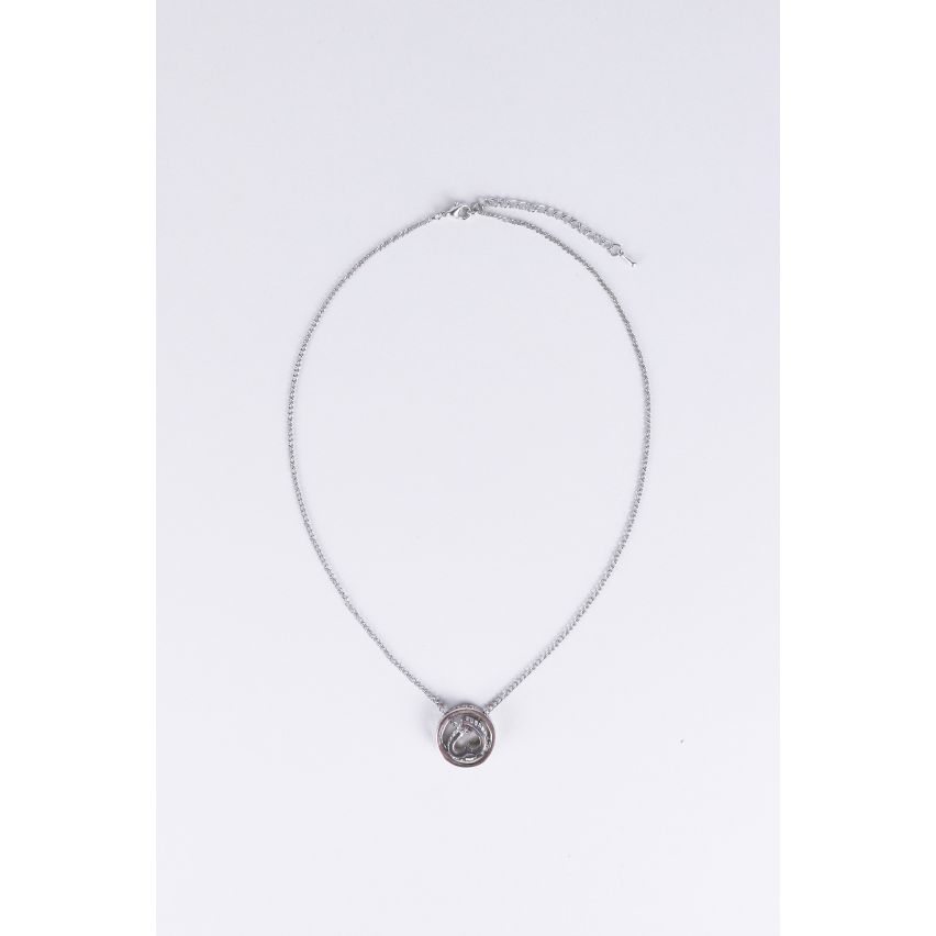 Lovemystyle zilver Collier met hart binnen Ring hanger