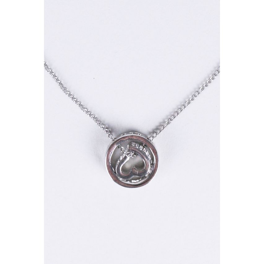 Lovemystyle argent Collier avec le coeur à l’intérieur de l’anneau pendentif