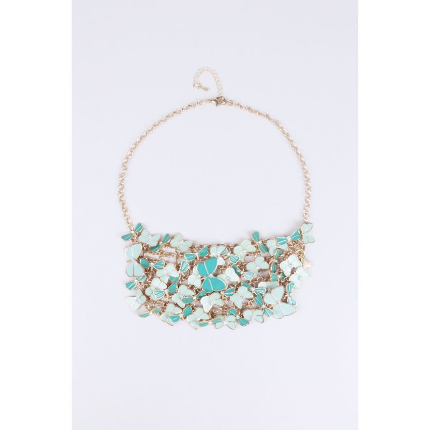 Lovemystyle déclaration collier papillons vert