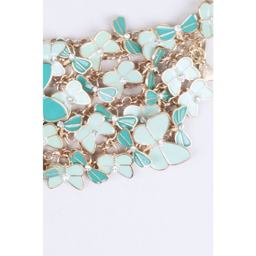 Lovemystyle déclaration collier papillons vert
