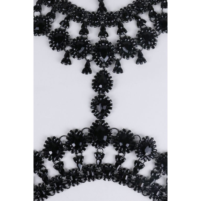 Lovemystyle Heavy Black Jewelled Body Harness