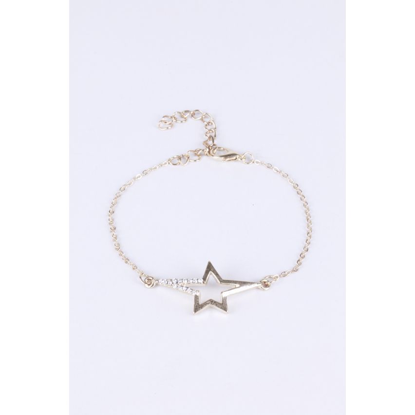 Lovemystyle Gold zarte Armband mit Diamante Stern
