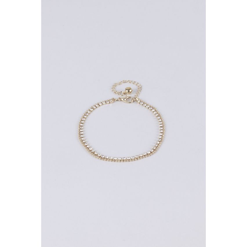 Lovemystyle Gold zarte Doppelschicht Diamante Fußkettchen