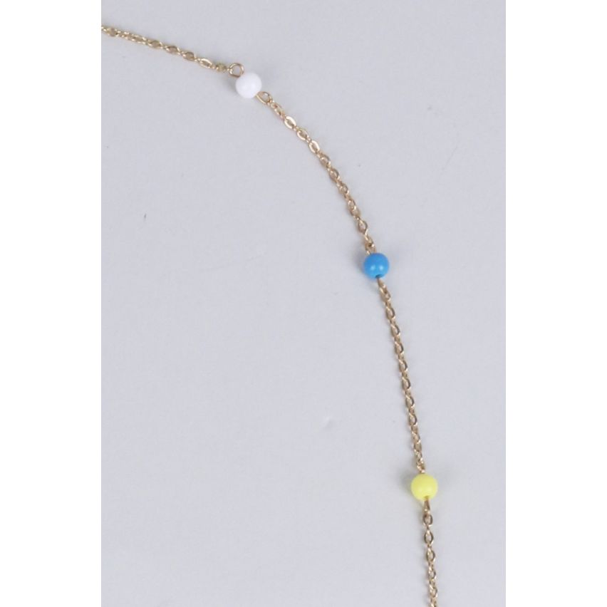 Bauch-Kette Lovemystyle Gold mit Multi-farbigen Perlen