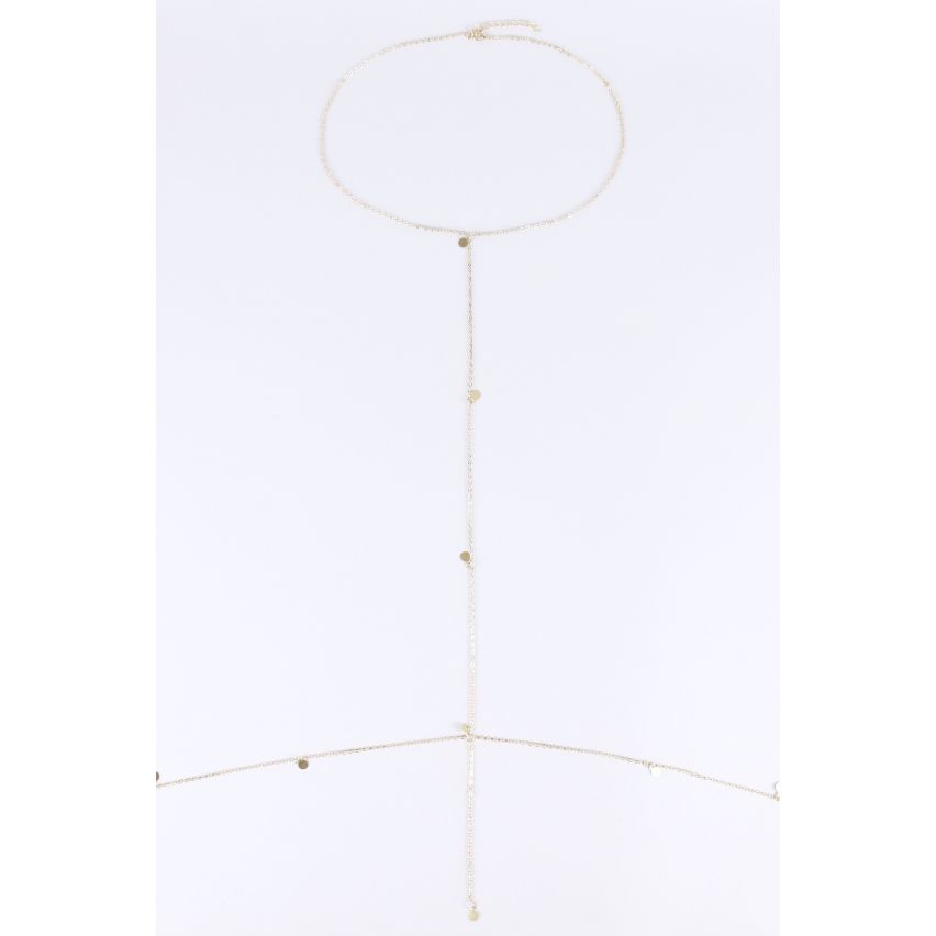 Lovemystyle Body Chain With Gold Pendant Disks