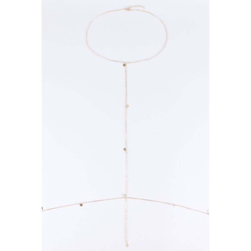 Lovemystyle Body ketting met gouden hanger schijven