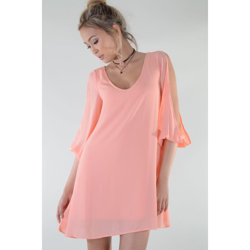 Lovemystyle surdimensionné ballon manches robe rose vif