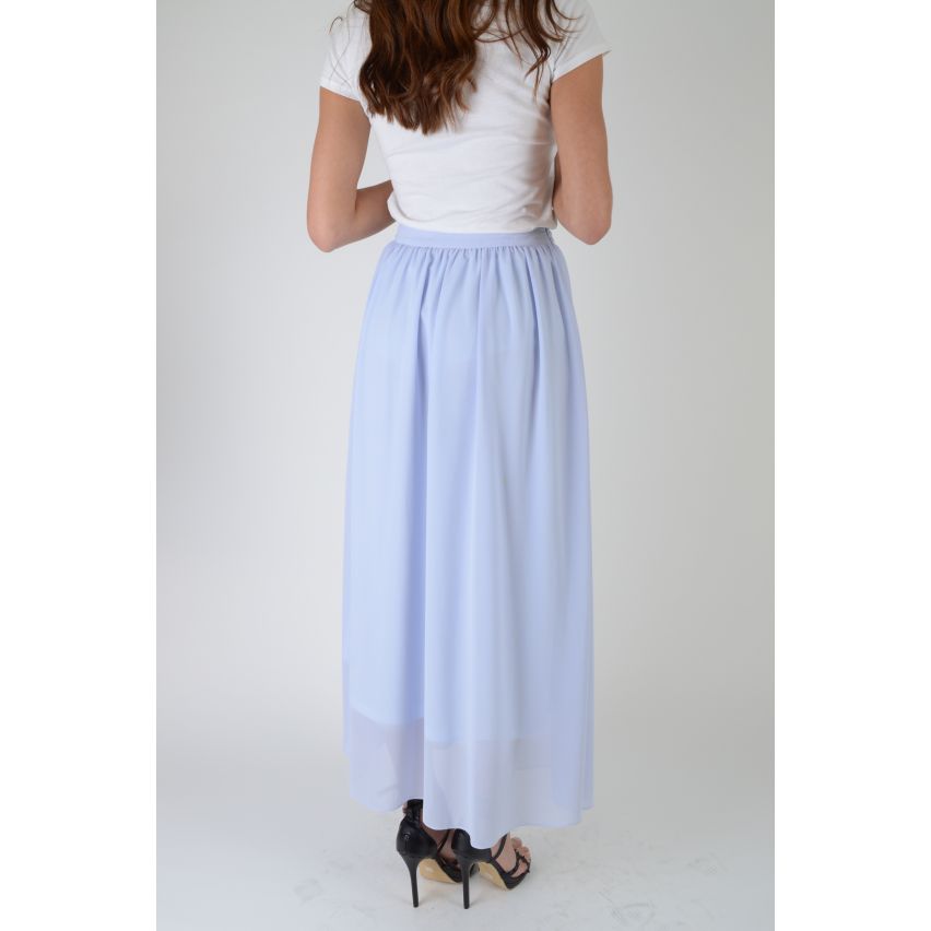 Falda Midi de talle alto azul de luz Lovemystyle