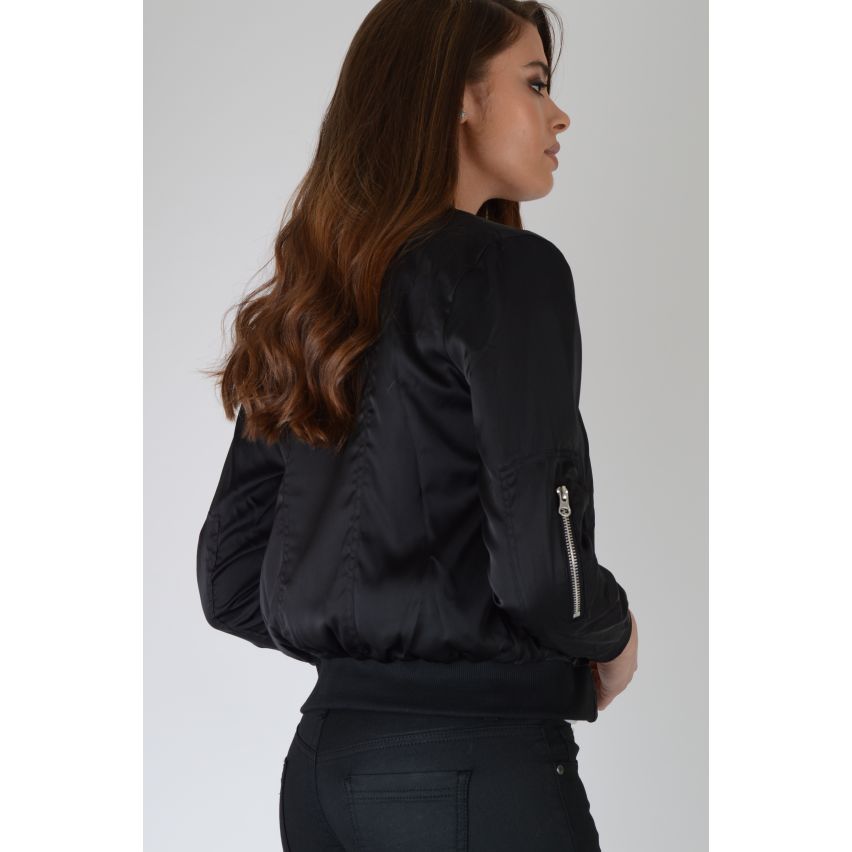 Blouson Lovemystyle noir avec multiples zip argent