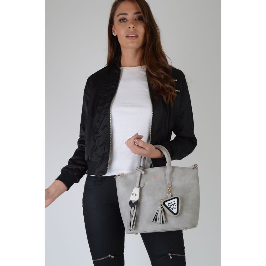 Imitación bolso gris Lovemystyle con monedero desmontable