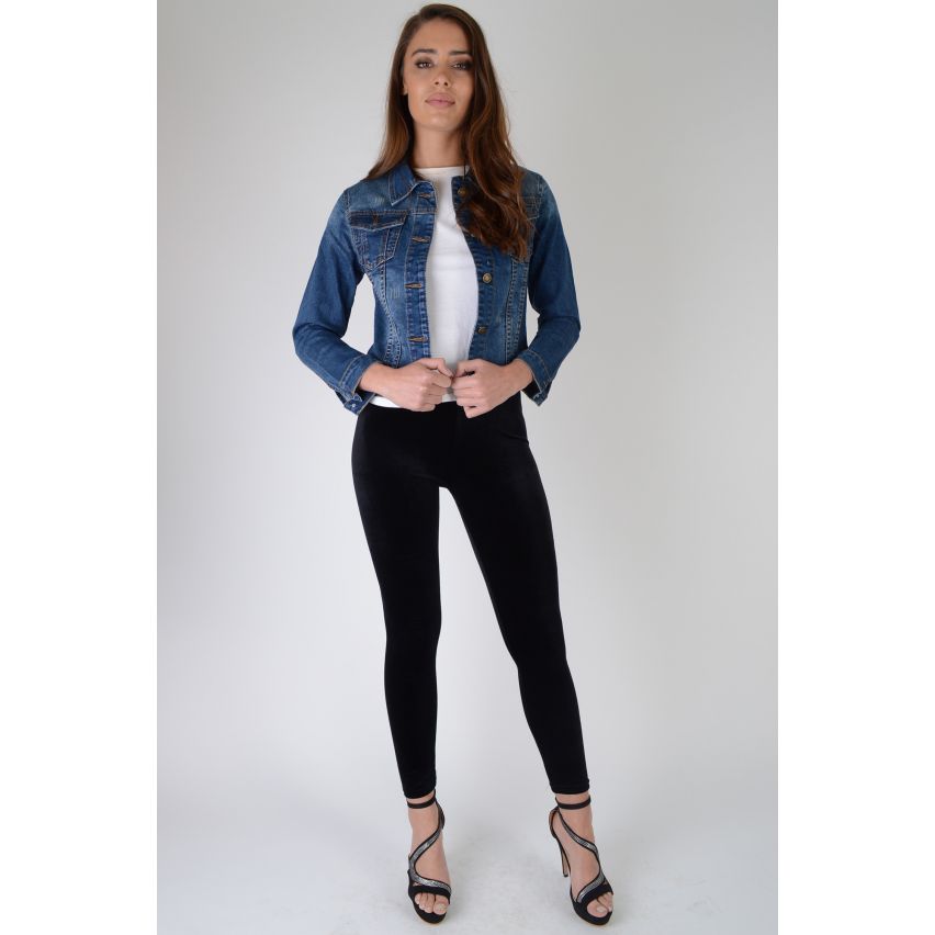 Lovemystyle Classic uitgerust Indigo blauw Denim jasje - monster