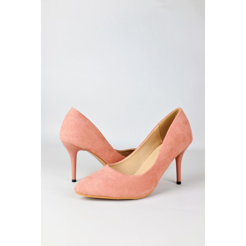 LMS nackt Suedette-Pumps mit Mitte Höhe Ferse