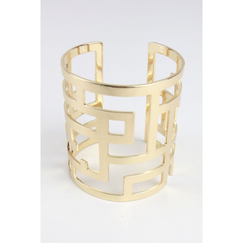 Lovemystyle Gold Cuff Bracelet With Maze Design