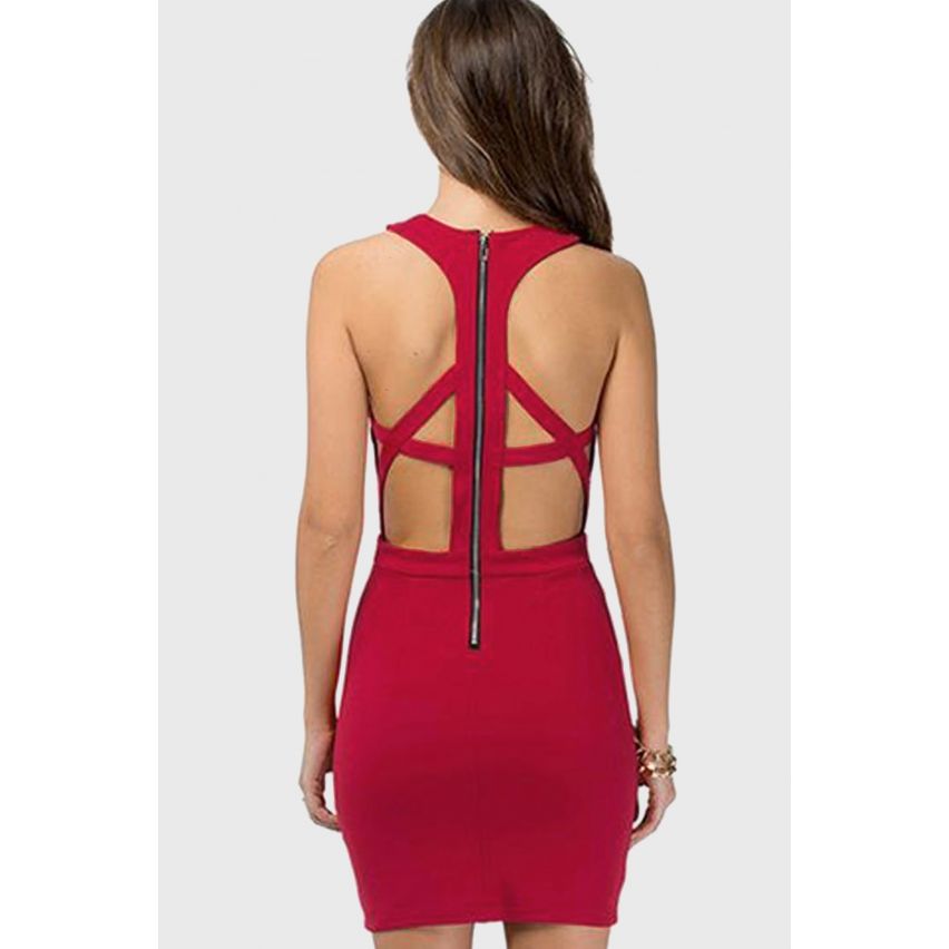 Lovemystyle kurzen roten Kleid mit Zip schwarz