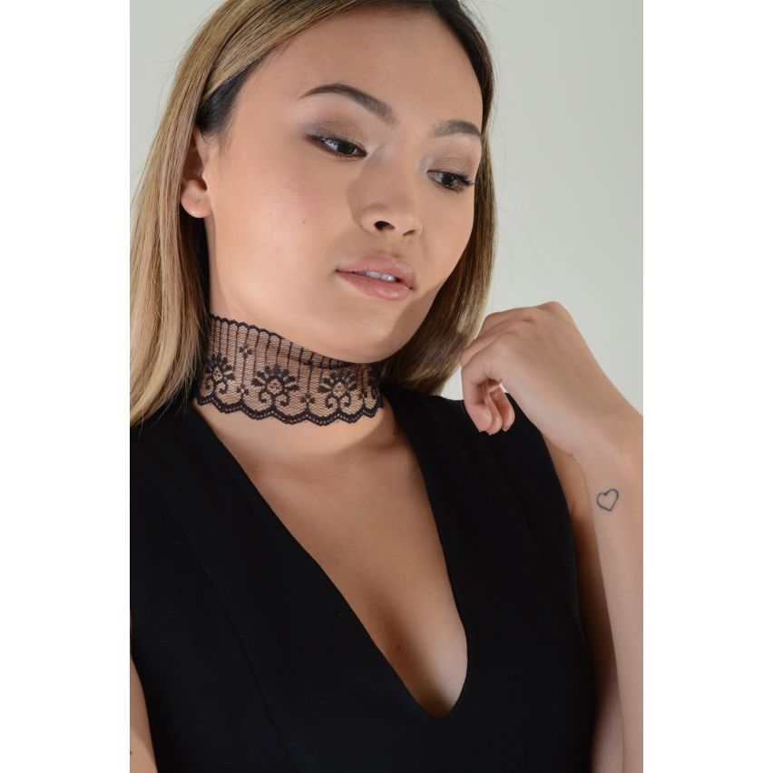 Lovemystyle Black Lace Stoff Choker
