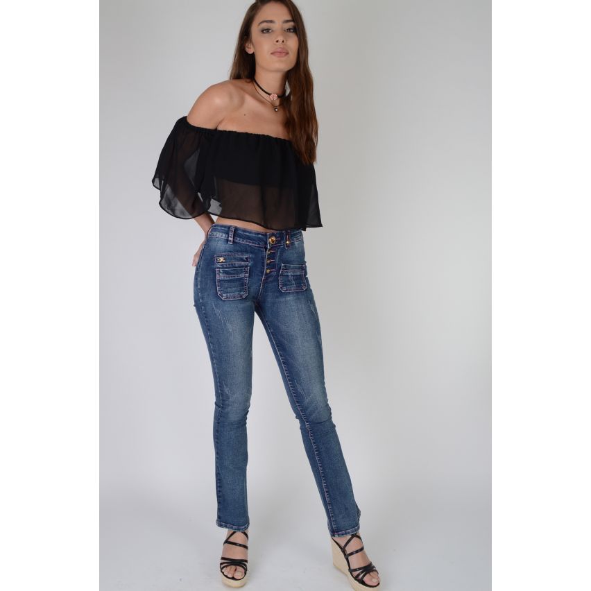 Lovemystyle Skinny Leg High Waisted Denim Jeans - SAMPLE