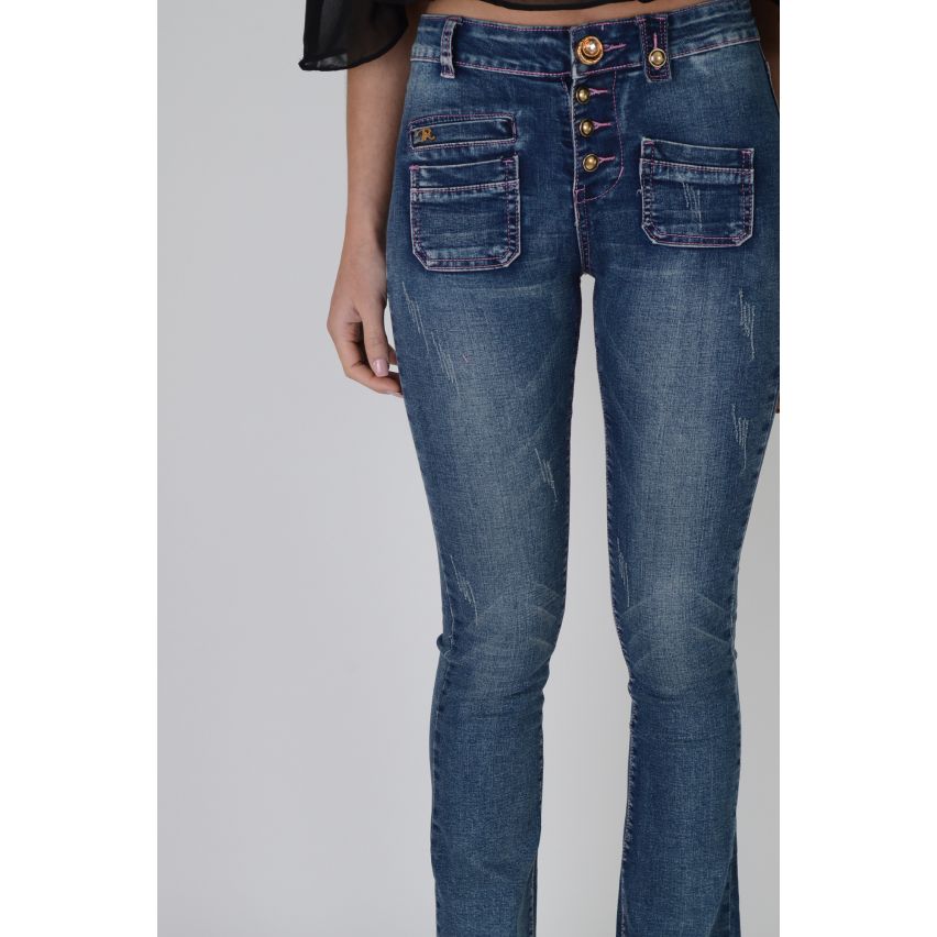 Lovemystyle Skinny Leg hoge taille Denim Jeans - monster