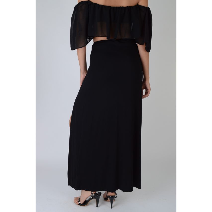 Lovemystyle svart Maxi kjol med dubbla Side Split