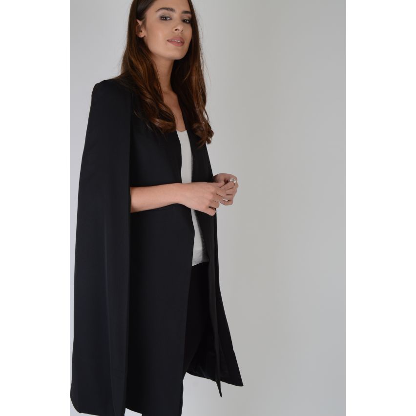 Lovemystyle schicke schwarze Blazer mit Cape Schlitz Ärmel