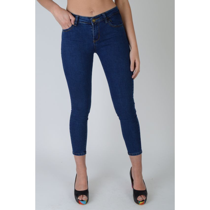 Lovemystyle hoch taillierte Blaue superenge Skinny-Jeans