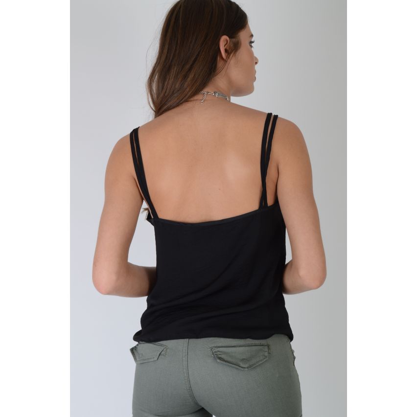 Lovemystyle schwarz Cami Weste Top mit Doppelband
