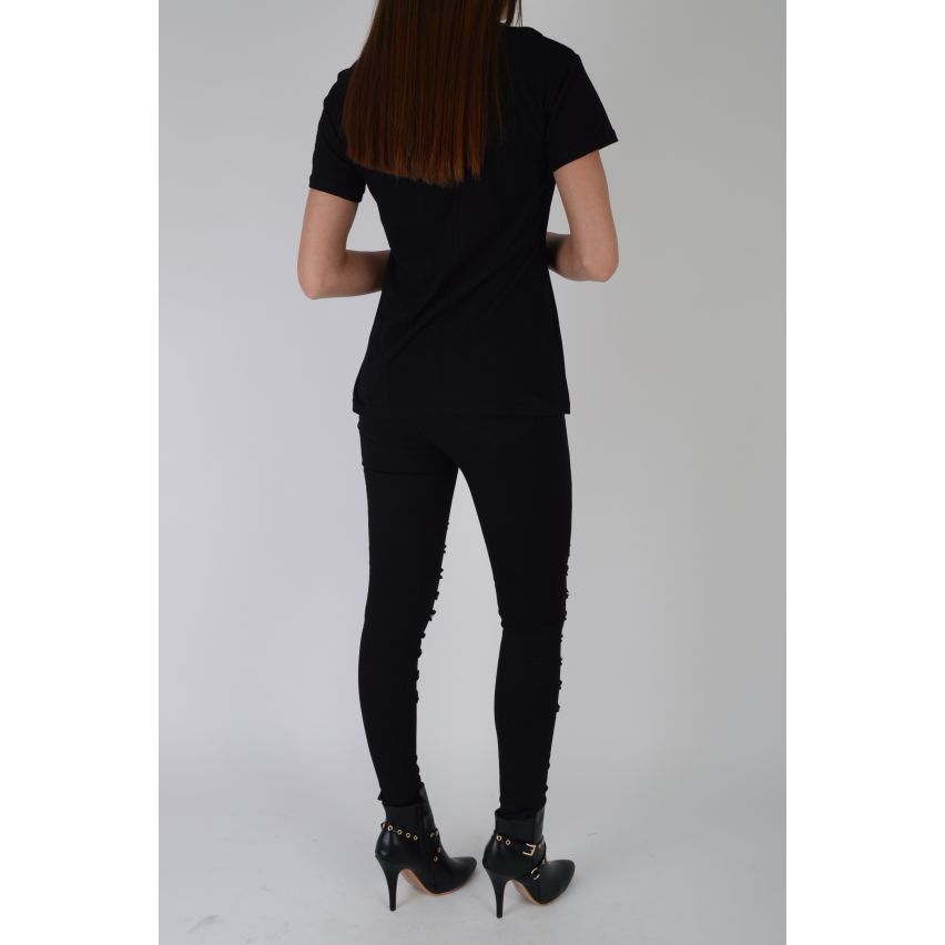 Lovemystyle schwarz hohe Taille Skinny-Jeans mit Rips