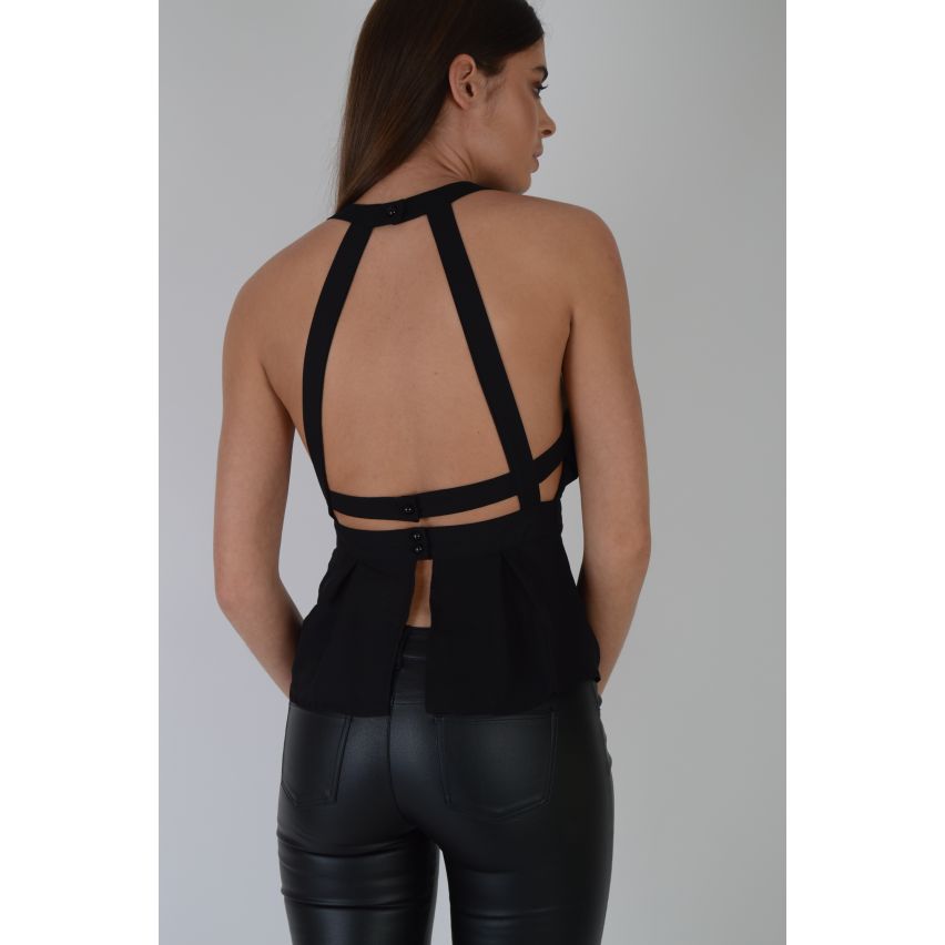 Lovemystyle Neckholder Oberteil mit Cross-Back In Black