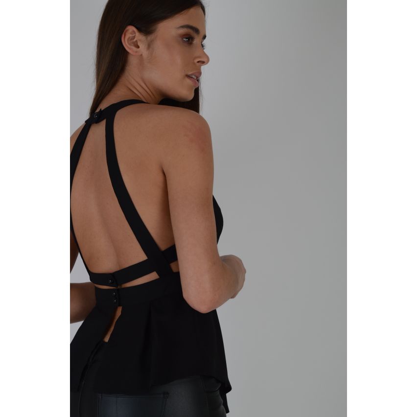 Lovemystyle Neckholder Oberteil mit Cross-Back In Black