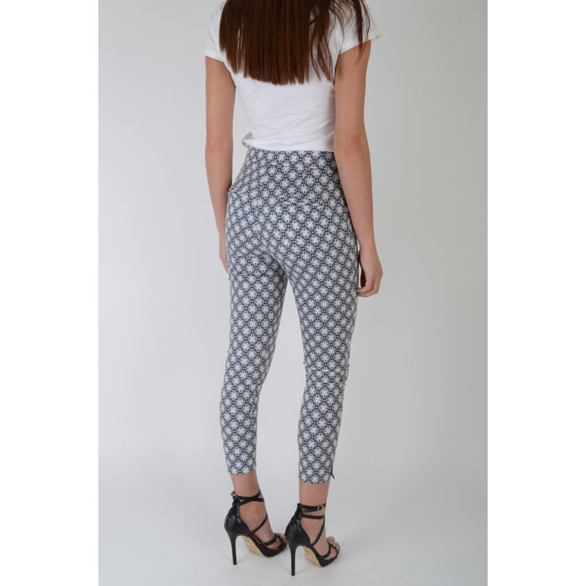 Lovemystyle Pastell Blau gedruckt hohe taillierte Hosen