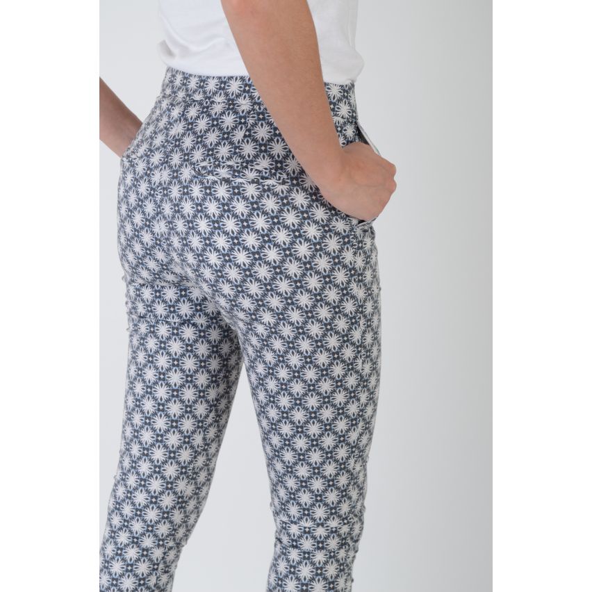 Lovemystyle Pastell Blau gedruckt hohe taillierte Hosen