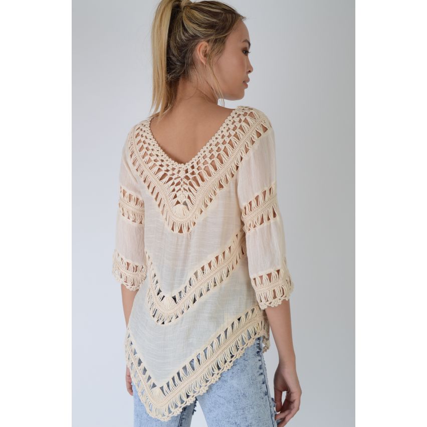 Lovemystyle häkeln Insert nackt Kimono Stil Spitzentop