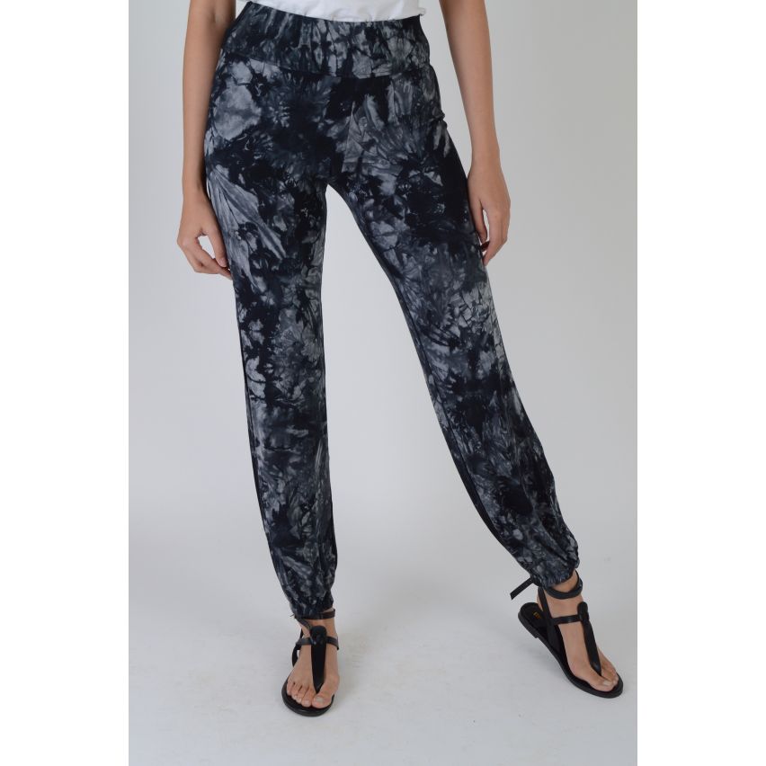 Lovemystyle Relaxed Fit Blue Tie Dye High Waisted Trousers - SAMPLE