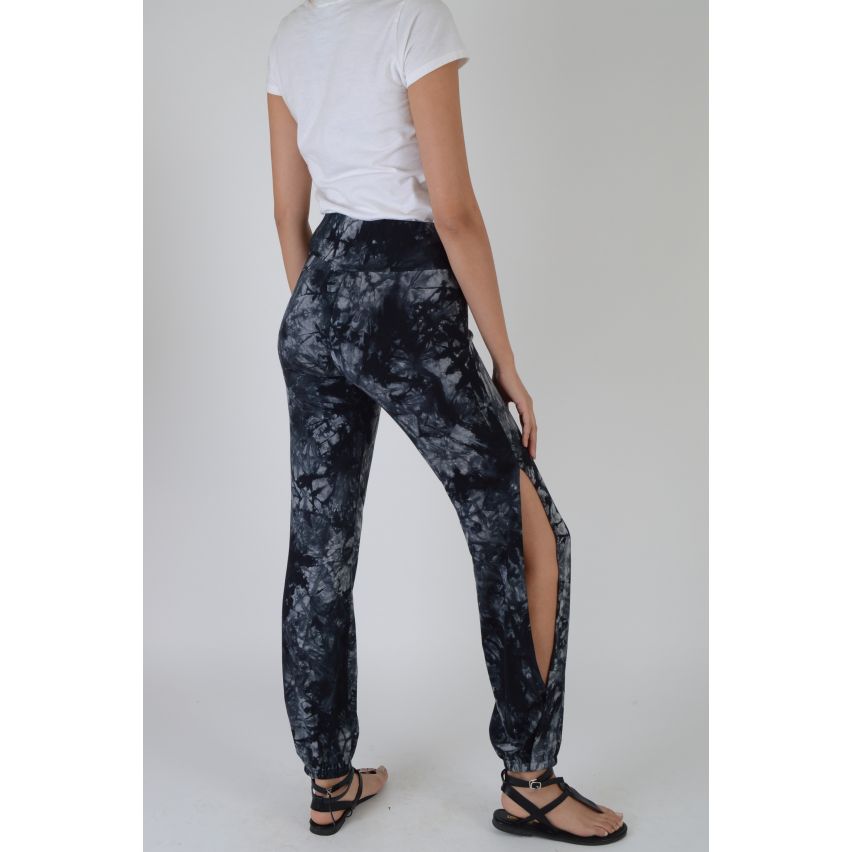 Lovemystyle Relaxed Fit Blue Tie Dye High Waisted Trousers - SAMPLE