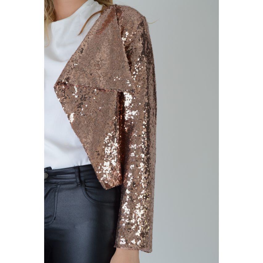 Lovemystyle koper goud overal Sequin waterval jas