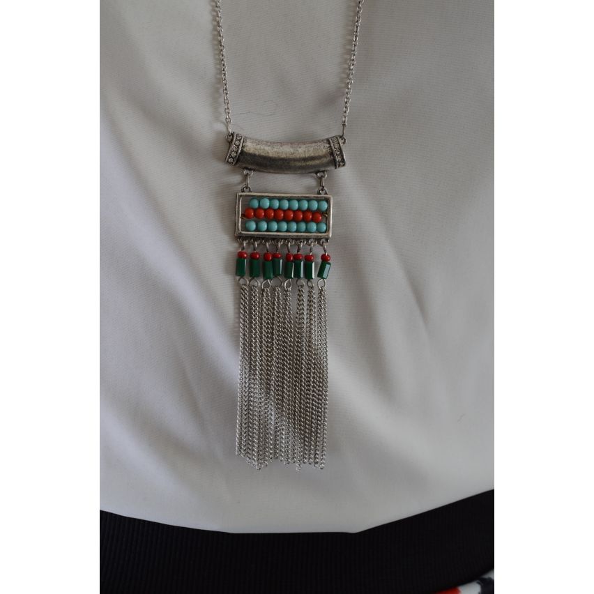Lovemystyle lang angekettet Tribal Halskette mit Metall Quasten
