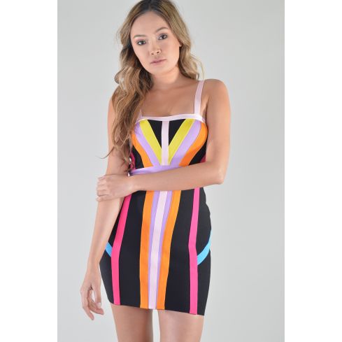 Lovemystyle corto multicolor vendaje vestido
