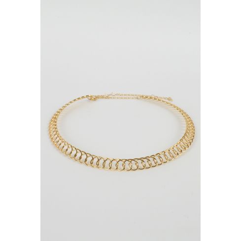 Lovemystyle Twisted Spring Choker In Plastic Gold